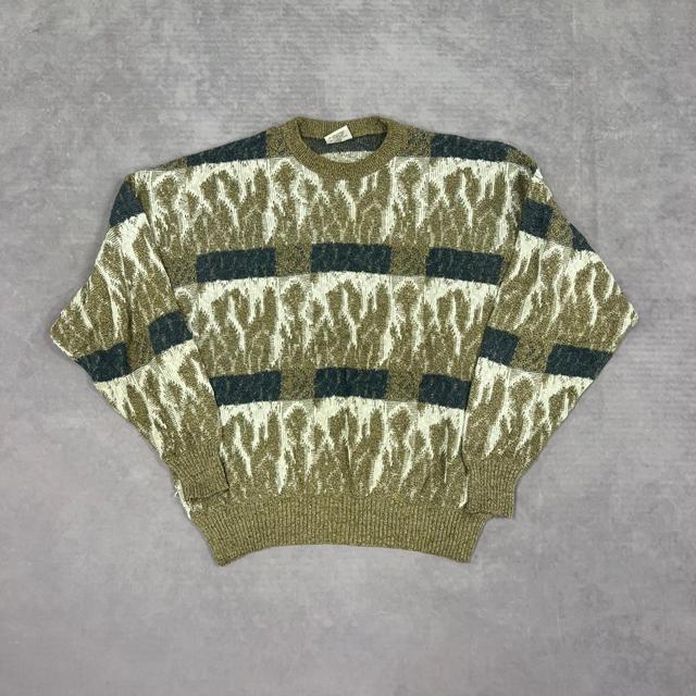 Vintage Men's Jumper - Brown/Blue - L on Productcaster.