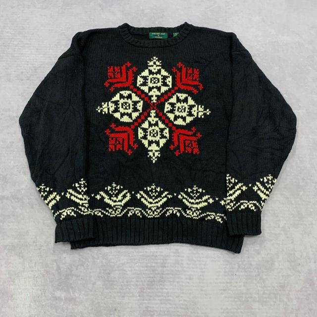 Vintage Women's Jumper - Black/Red - L on Productcaster.