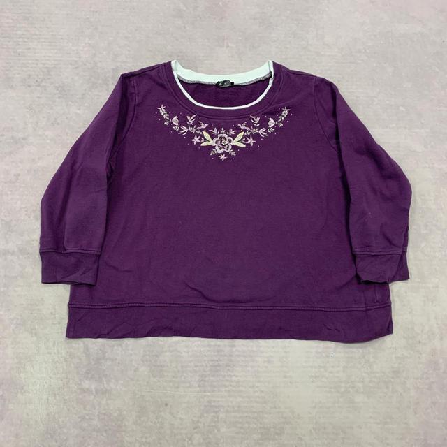 Vintage Women's Sweatshirt - Purple/White - XL on Productcaster.