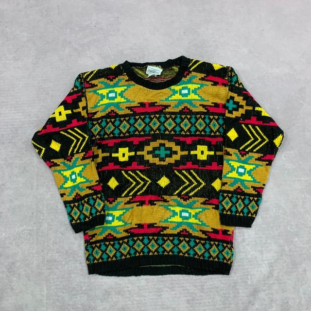 Vintage Women's Jumper - Black/Multi - L on Productcaster.