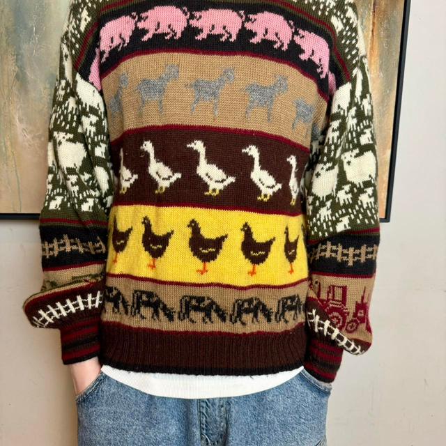 Vintage Men's Jumper - Multi - L on Productcaster.