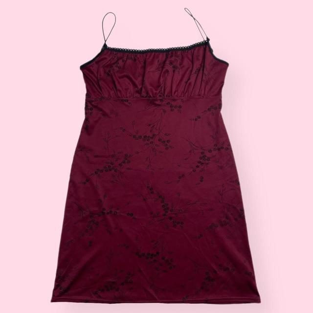 Topshop Women's Mini Dress - Burgundy/Black - M on Productcaster.