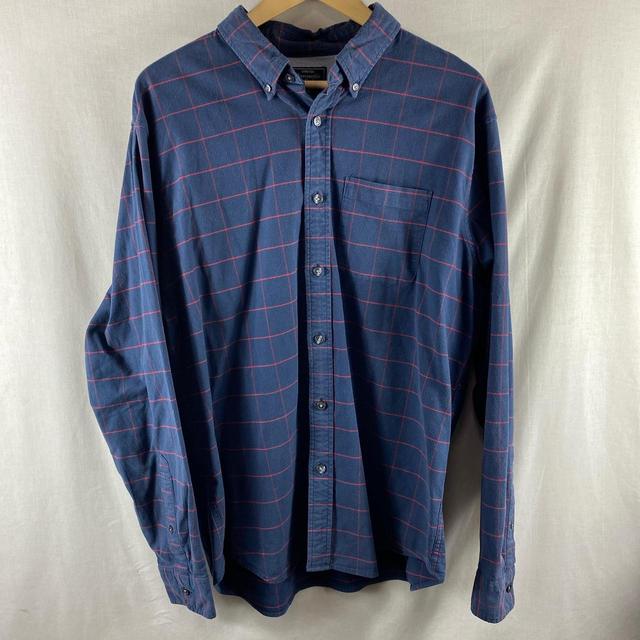 Abercrombie & Fitch Men's Shirt - Blue/Red - XXL on Productcaster.