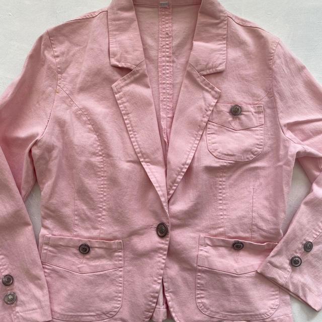 Vintage Women's Blazer Jacket - Pink - UK 10 on Productcaster.