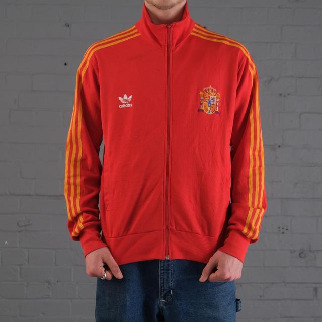 Adidas Men's Lightweight Jacket - Red/Yellow - M on Productcaster.