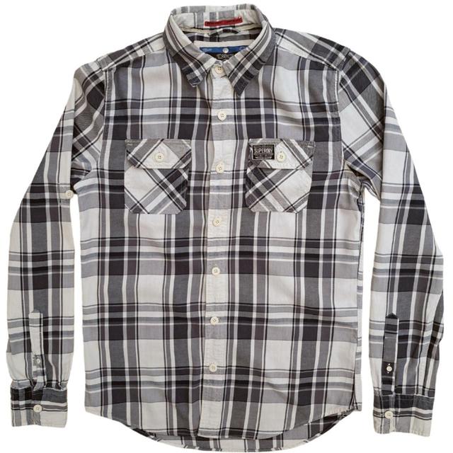 Superdry Men's Shirt - White/Grey - M on Productcaster.