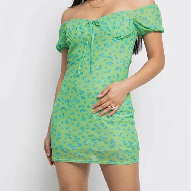 Daisy Street Women's Babydoll Dress - Green/Blue - 8 on Productcaster.