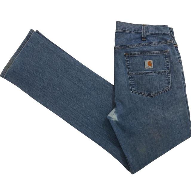 Carhartt Men's Straight leg Jeans - Blue - 34" on Productcaster.