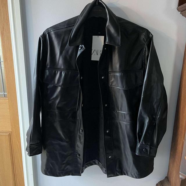 Zara Women's Faux leather Jacket - Black - M on Productcaster.