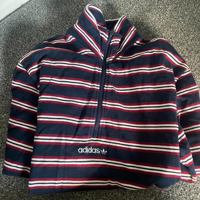 Adidas Men's Jumper - Red/Navy - S on Productcaster.