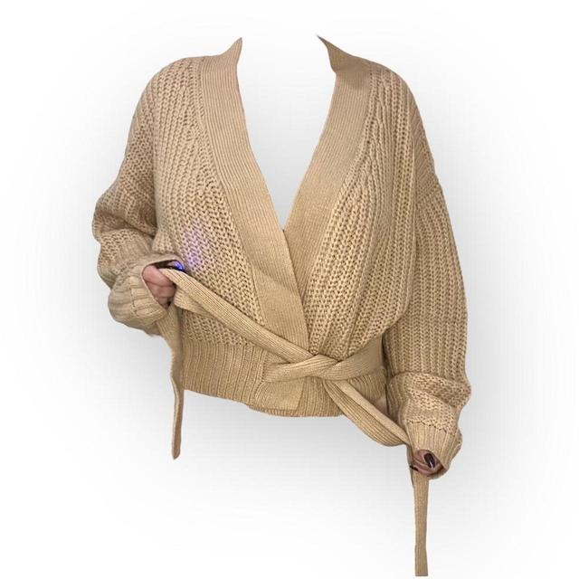 Camel Women's Cardigan - Tan/Cream - 12 on Productcaster.