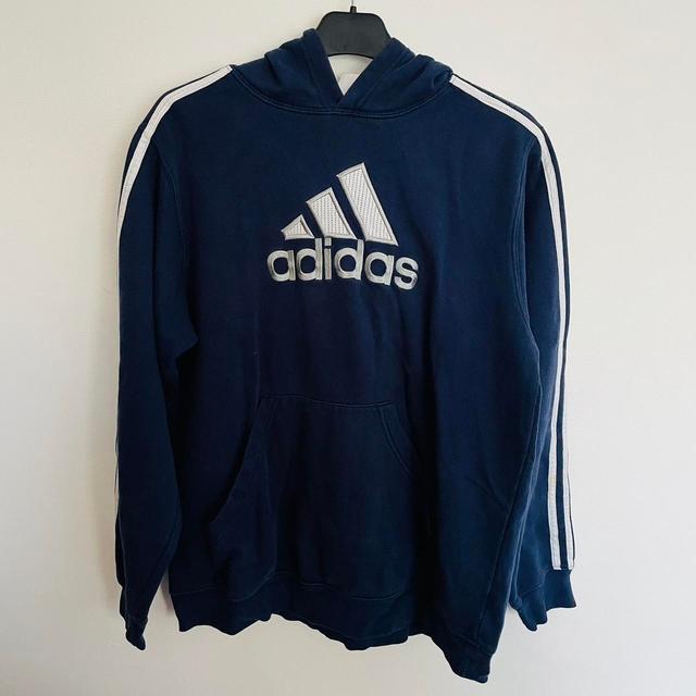 Adidas Men's Hoodie - Navy - M on Productcaster.