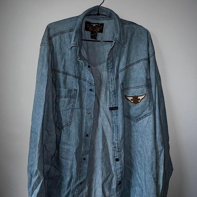 Harley Davidson Men's Shirt - Blue - M on Productcaster.