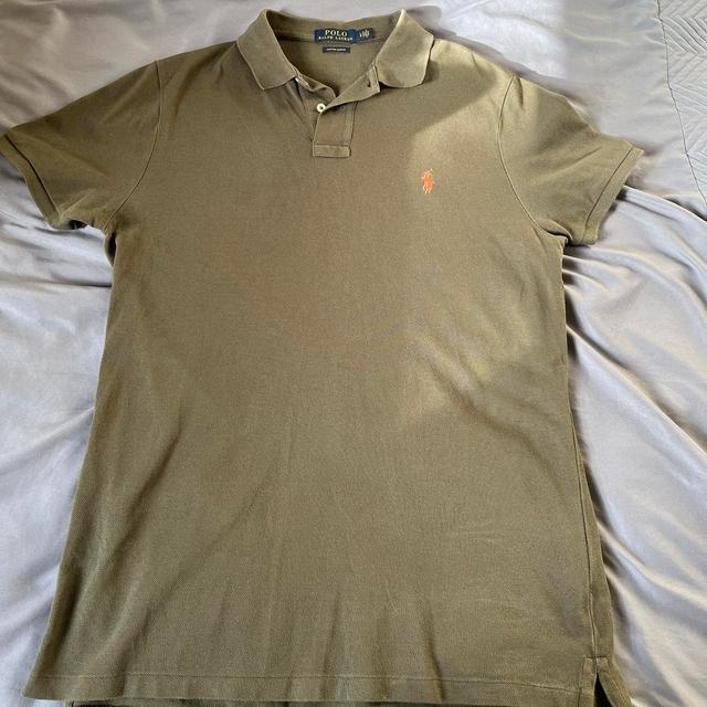 Polo Ralph Lauren Men's Polo shirt - Khaki/Green - L on Productcaster.