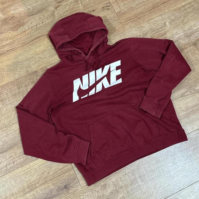 Nike Men's Hoodie - Burgundy/Red - M on Productcaster.