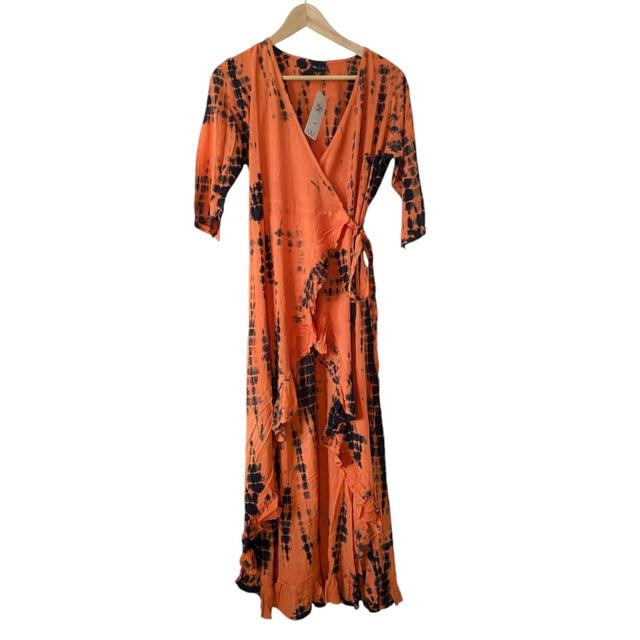 Tie Your Tie Women's Maxi Dress - Black/Orange - S on Productcaster.