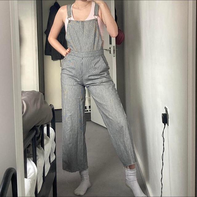 Pull&Bear Women's Dungarees - White - M on Productcaster.