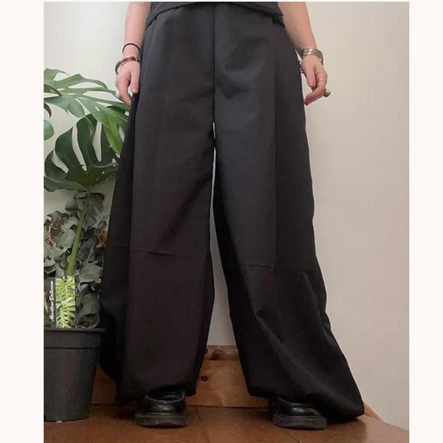 Handmade Women's Wide leg Trousers - Black - 28" on Productcaster.