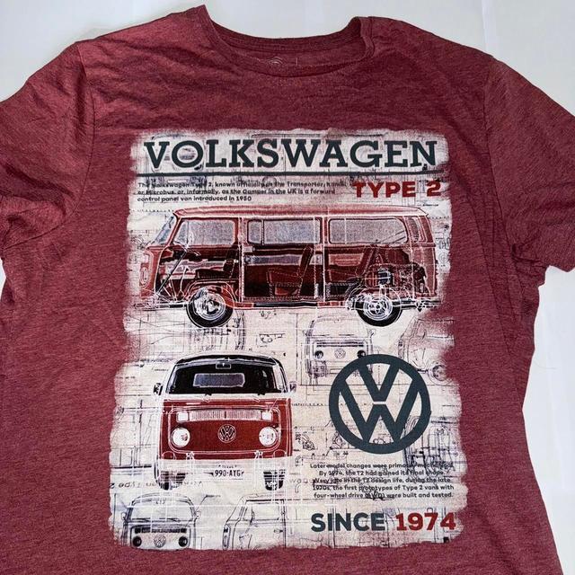 Volkswagen Men's T-shirt - Burgundy/Red - S on Productcaster.