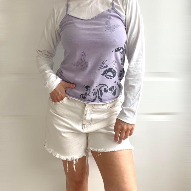 Vintage Women's T-shirt - White/Purple - 8 on Productcaster.