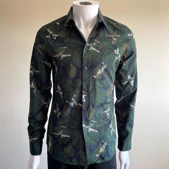 Givenchy Men's Shirt - Green/Multi - L on Productcaster.