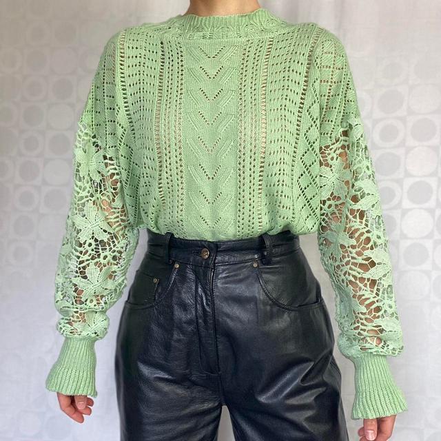 Vintage Women's Jumper - Green - L on Productcaster.