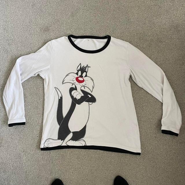 Looney Tunes Men's T-shirt - White/Black - S on Productcaster.