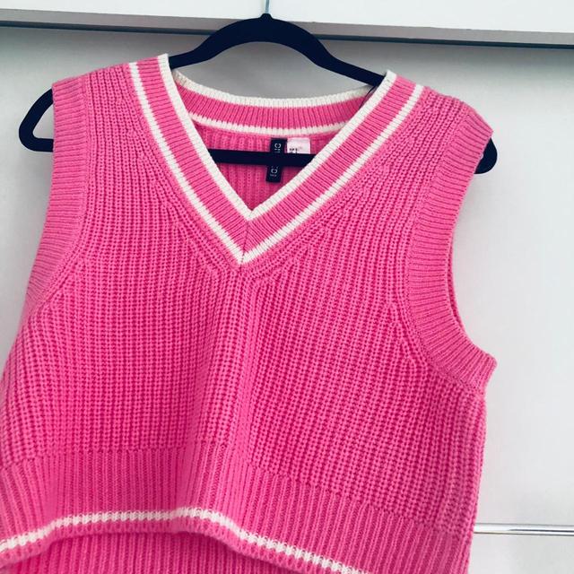 H&M Women's Vest - Pink/White - S on Productcaster.