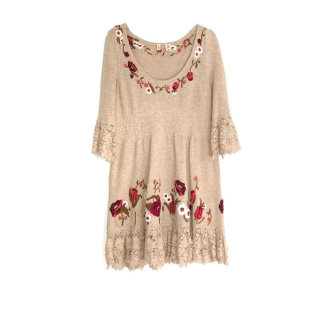 Anthropologie Women's Dress - Tan/Brown - 8 on Productcaster.