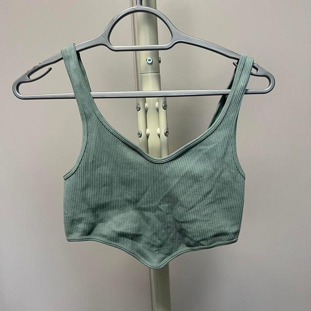 Zara Women's Crop top - Green/Blue - M on Productcaster.