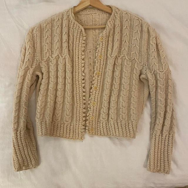 Vintage Women's Cardigan - Cream - S on Productcaster.