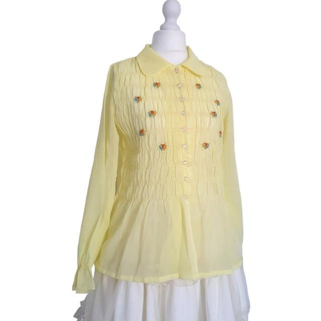 Vintage Women's Blouse - Yellow - One size on Productcaster.