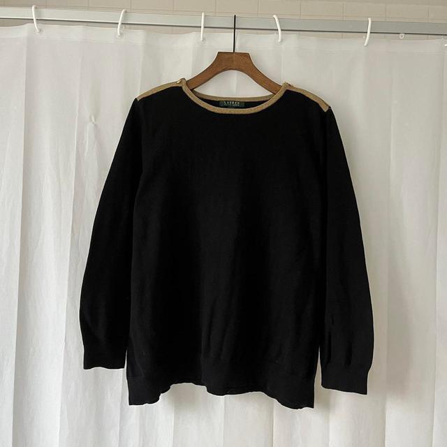 Ralph Lauren Women's Jumper - Black/Gold - L on Productcaster.