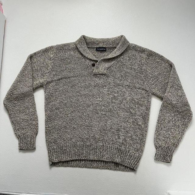 Vintage Men's Jumper - Cream/Brown - L on Productcaster.