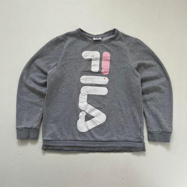 Fila Women's Sweatshirt - Grey/Pink - S on Productcaster.