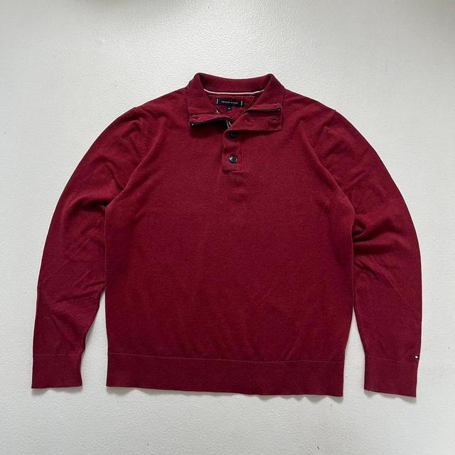 Tommy Hilfiger Men's Jumper - Burgundy/Red - L on Productcaster.