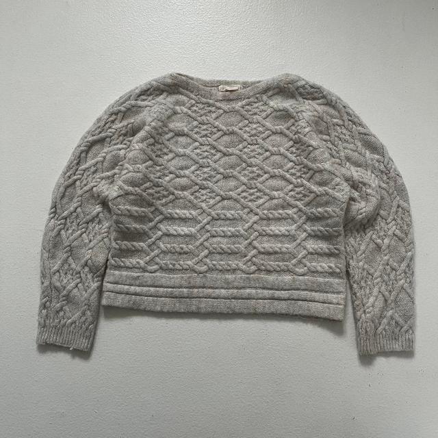 Designer Women's Jumper - Cream/Grey - S on Productcaster.