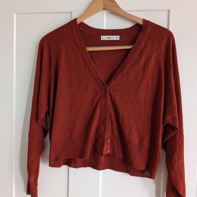 Zara Women's Cardigan - Brown/Burgundy - 8 on Productcaster.