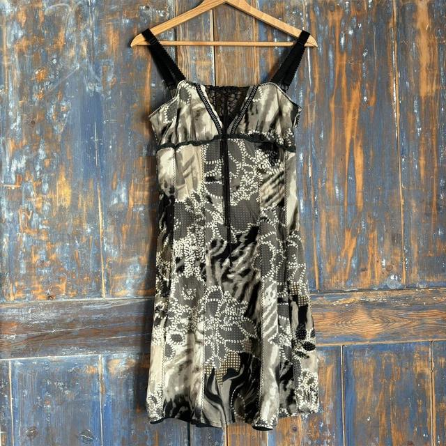 Vintage Women's A-line Dress - Grey/Black - 8 on Productcaster.