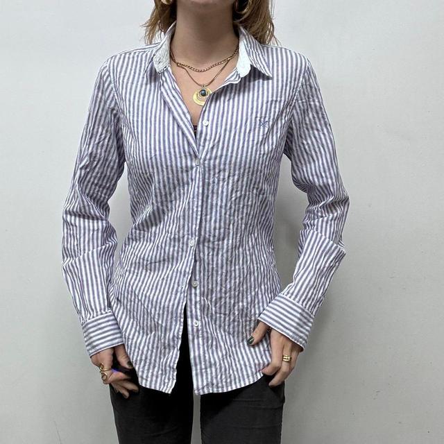 Crew Clothing Company Women's Shirt - White/Blue - 8 on Productcaster.