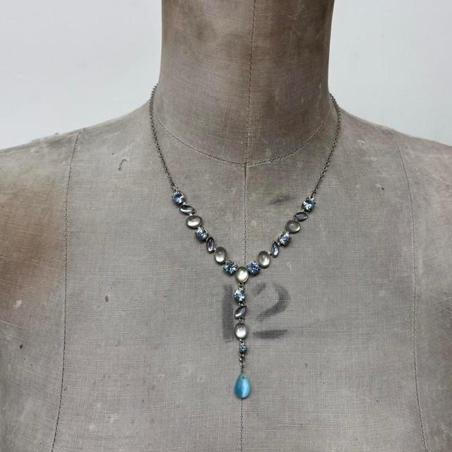 Vintage Women's Necklace - Silver/Blue on Productcaster.