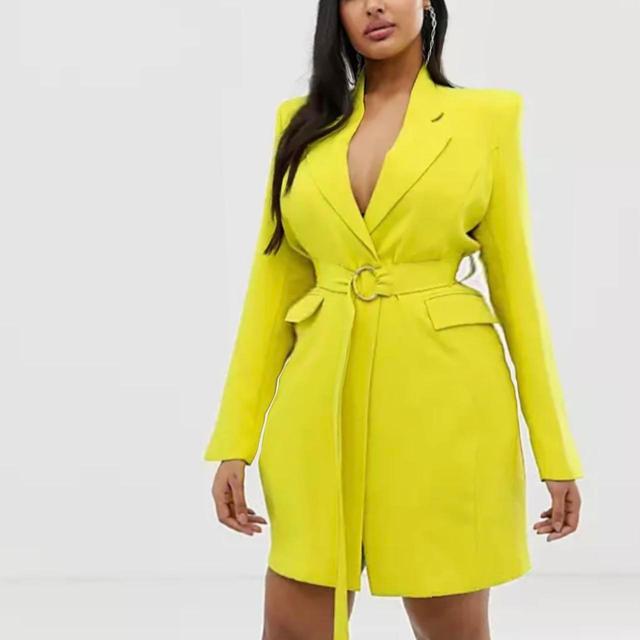 Club L Women's Blazer Dress - Yellow - 12 on Productcaster.