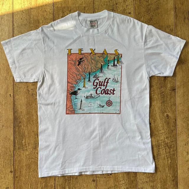 Oneita Men's T-shirt - White/Multi - L on Productcaster.