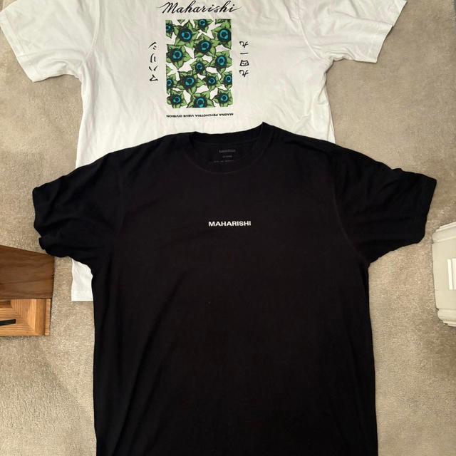 Maharishi Men's T-shirt - White/Black - XXL on Productcaster.