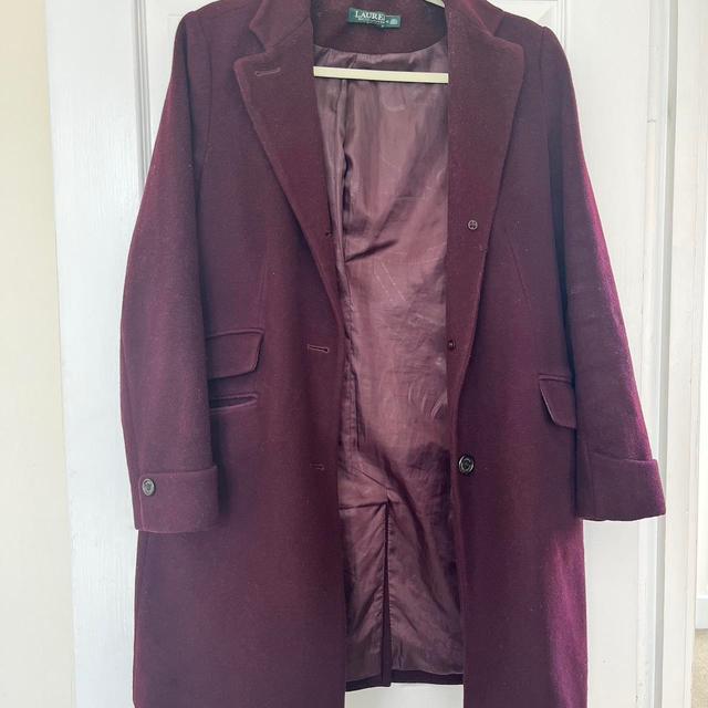 Ralph Lauren Women's Peacoat - Burgundy - UK 14 on Productcaster.