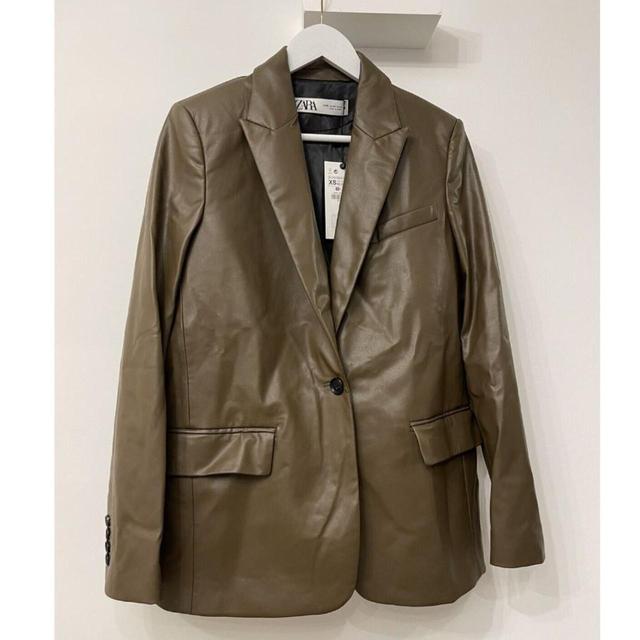 Zara Women's Blazer Jacket - Brown/Green - S on Productcaster.