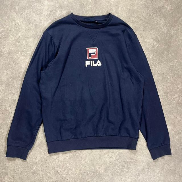 Fila Men's Sweatshirt - Navy - M on Productcaster.