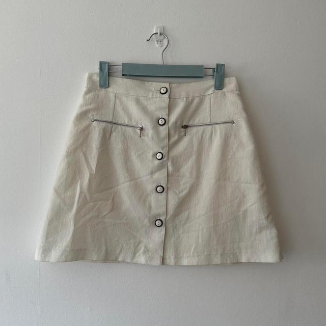 Vintage Women's Skirt - White - S on Productcaster.