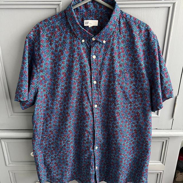 Gap Men's Shirt - Blue/Red - XL on Productcaster.