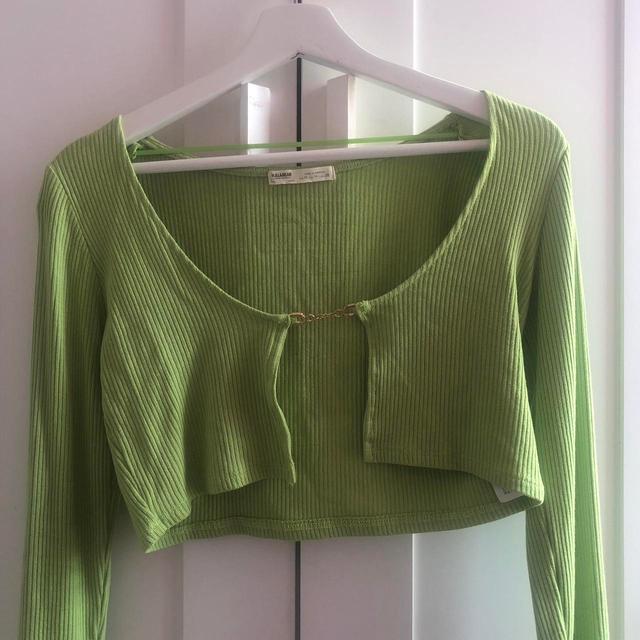 Pull&Bear Women's Crop top - Green - 10 on Productcaster.